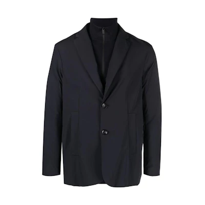 Emporio Armani FW22 Navy Single-Breasted Long-Sleeve Blazer 6L1GB2-1NVLZ-NAVY