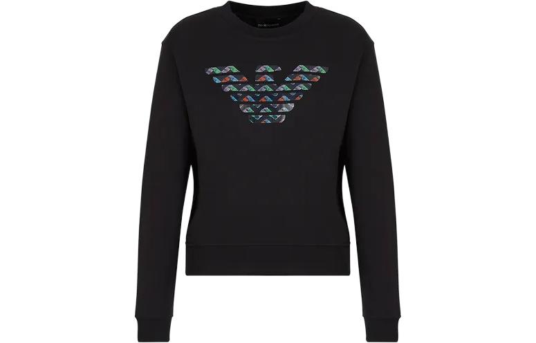 Emporio Armani FW22 Organic Cotton Oversized Eagle Sweatshirt Black 6L2M8Z2-J49Z1-0999