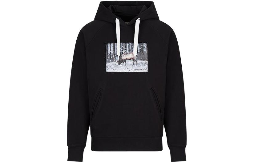 Emporio Armani FW22 Organic Cotton Sweatshirt with Animal Patch Black () 6L1M8B1-JSFZ1-0999