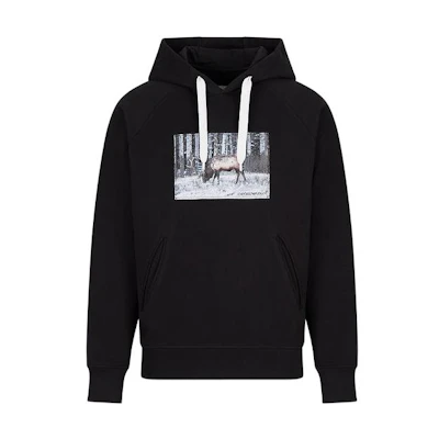 Emporio Armani FW22 Organic Cotton Sweatshirt with Animal Patch Black () 6L1M8B1-JSFZ1-0999