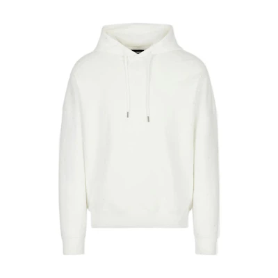 Emporio Armani FW22 Oversized White Hoodie Casual Long-Sleeve Pullover 6L1M791-JHSZ1-0153