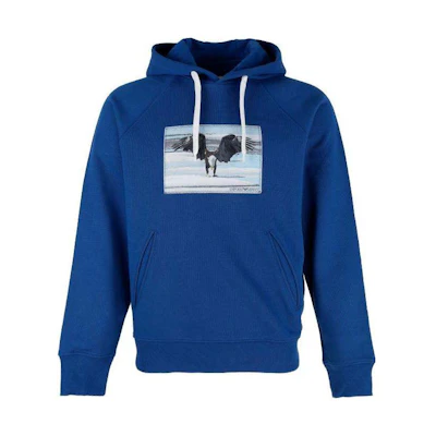 Emporio Armani FW22 Pattern Print Drawstring Hoodie Men’s Blue 6L1M8B-1JSFZ-0936