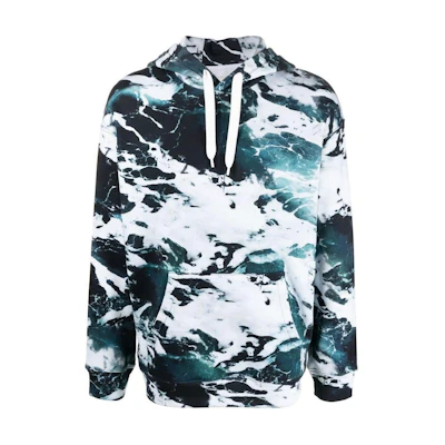 Emporio Armani FW22 Pattern Print Hoodie Multicolor Sweatshirt. 6L1M8D-1J88Z-F934
