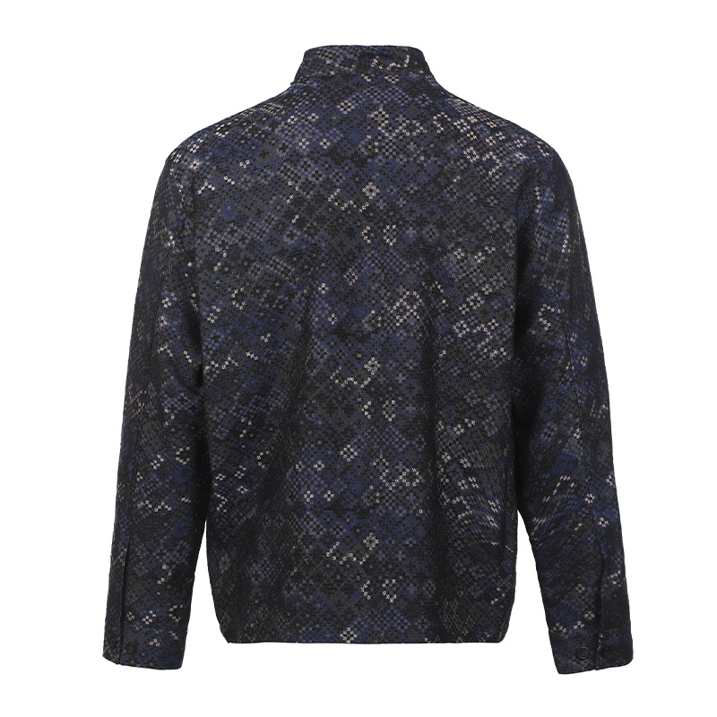 Lookbook Emporio Armani FW22 深藍色圖案印花高領長袖上衣 男款 H31R09-C1080-919