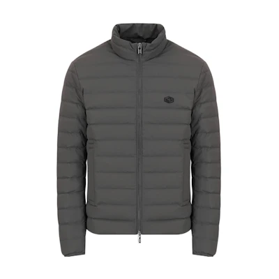 EMPORIO ARMANI FW22 Quilted Down Jacket with Zip-Up Collar for Men - Gray 8N1BQ21-NLRZ1-0633