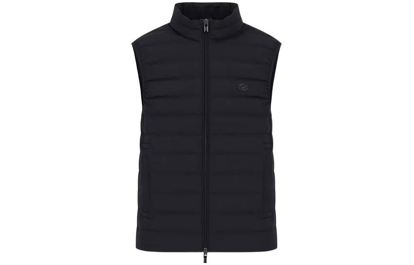 Order エンポリオアルマーニ FW22 メンズ キルテッド ロゴ ダウンベスト ネイビーブルー 8N1BQ11-NLRZ1-0920