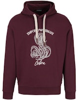 Emporio Armani FW22 Red Hooded Pullover Sweatshirt with Letter Print for Men. 6L1MM5-1JWPZ-0397 Emporio Armani FW22 Red Hooded Pullover Sweatshirt with Letter Print for Men. 6L1MM5-1JWPZ-0397