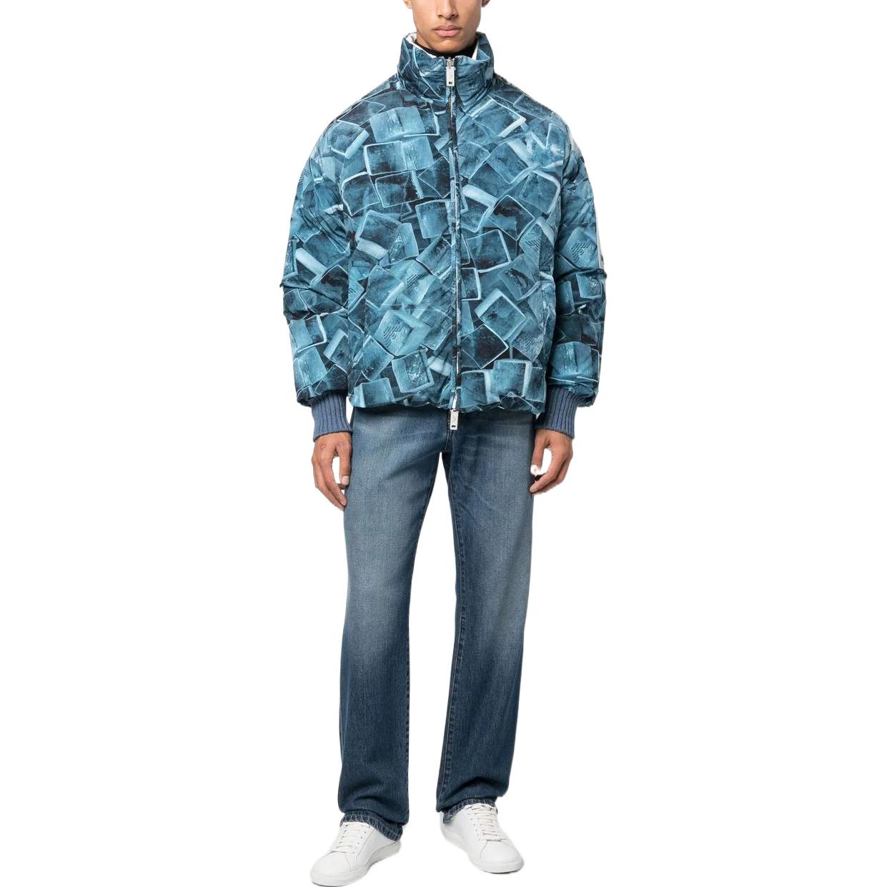 Lookbook エンポリオアルマーニ FW22 リバーシブル 幾何学模様 メンズダウンジャケット 6L1B8H-1N65Z-F933