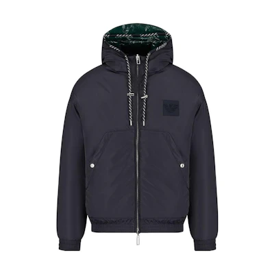 Emporio Armani FW22 Reversible Solid Logo Hooded Jacket Green 6L1BP31-NNBZ1-09E7