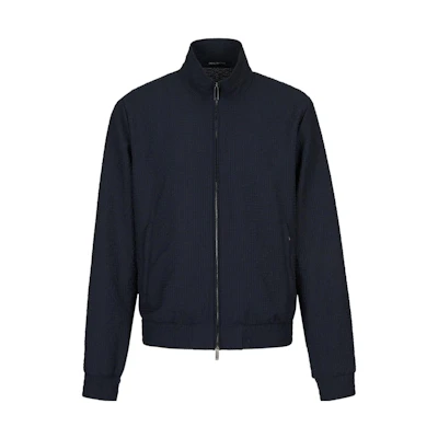 Emporio Armani FW22 Reversible Zip-Up Jacket for Men - Navy Blue H31R29-C1036-1922