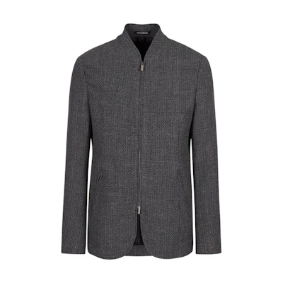 Emporio Armani FW22 Slim Fit Casual Zip-Up Jacket in Dark Gray H31G41-C1404-1632