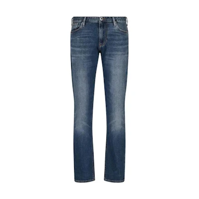 Emporio Armani FW22 Slim Straight Fit Washed Denim Jeans Blue. 6L1J06-1DI4Z-0942
