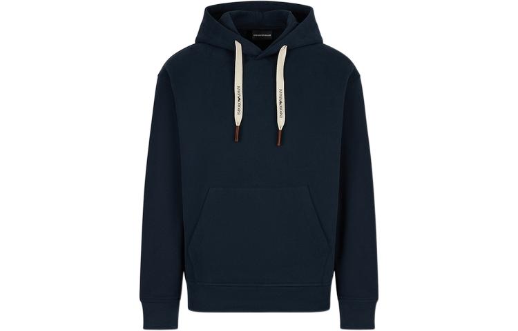 Emporio Armani FW22 Solid Color Drawstring Sweatshirt Deep Blue 6L1MB3-1JXDZ-0920