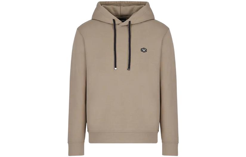 Emporio Armani FW22 Solid Color Logo Patch Hoodie Brown 8N1MD0-1JHSZ1-0137
