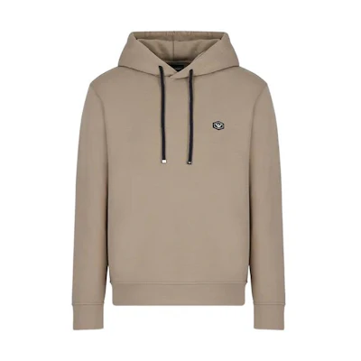Emporio Armani FW22 Solid Color Logo Patch Hoodie Brown 8N1MD0-1JHSZ1-0137