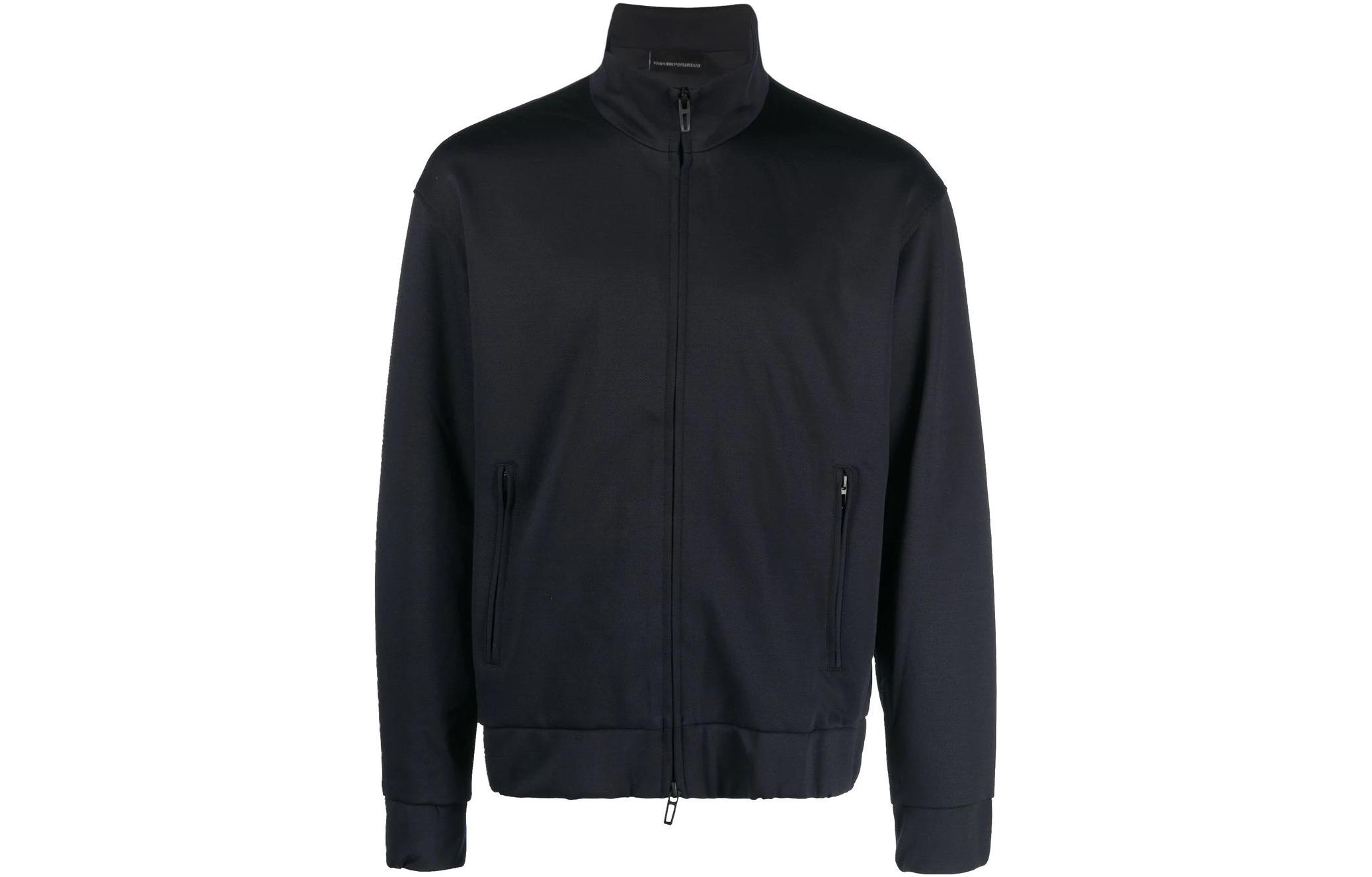 Emporio Armani FW22 Solid Color Zip-Up Jacket - Blue 6L1BH3-1JHQZ-0920