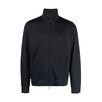 Emporio Armani FW22 Solid Color Zip-Up Jacket - Blue 6L1BH3-1JHQZ-0920