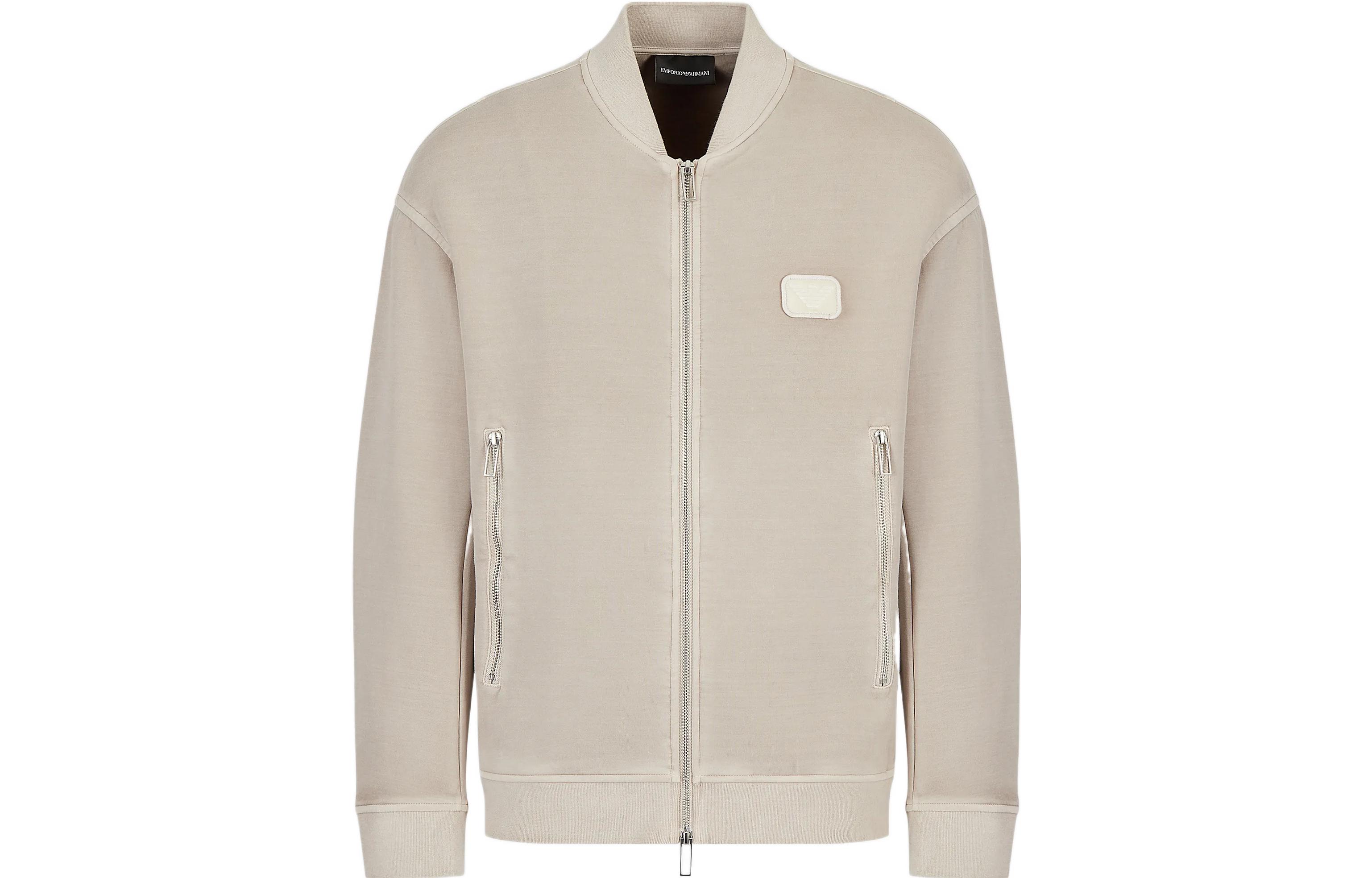 Emporio Armani FW22 Solid Color Zip-Up Jacket Brown 6L1M801-JHSZ1-0135