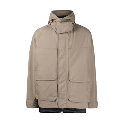 Emporio Armani FW22 Solid High-Neck Zip Jacket Khaki 3L1BG4-1NTHZ-0431