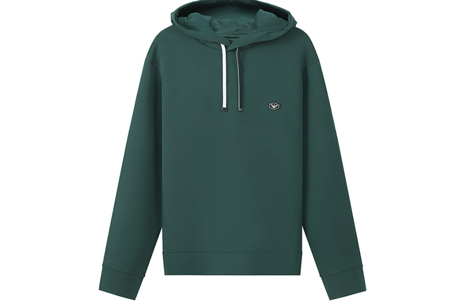 Emporio Armani FW22 Solid Logo Patch Sweatshirt Men’s Dark Green 8N1MD0-1JHSZ-0586