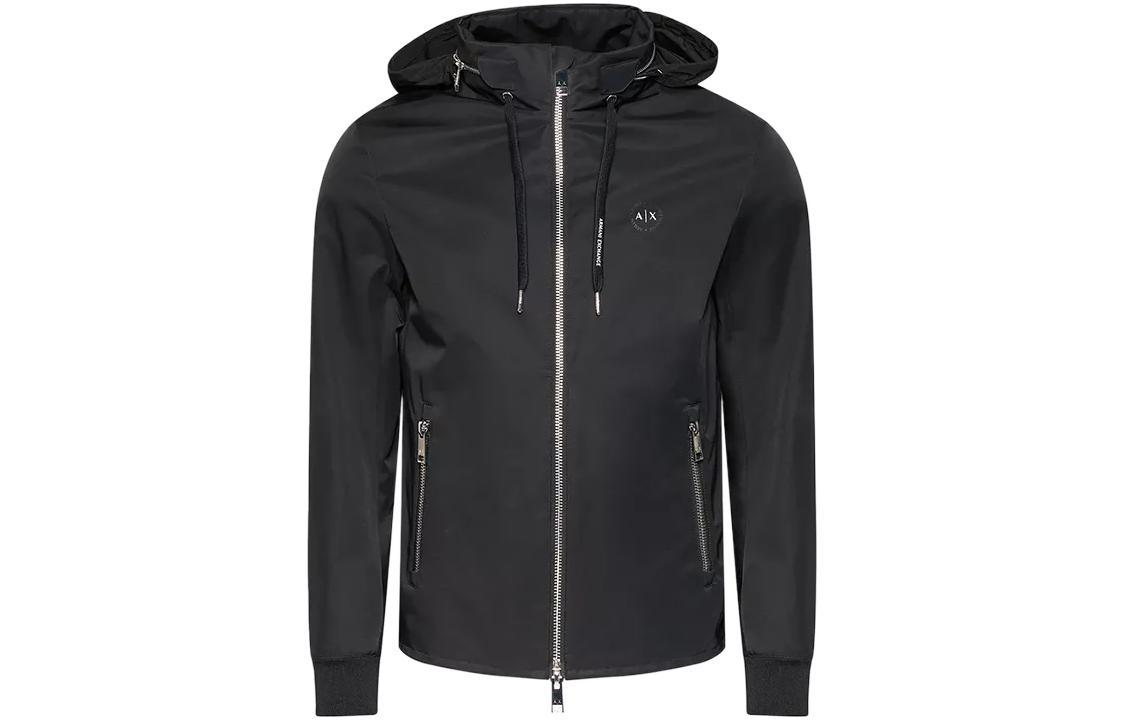 Emporio Armani FW22 Solid Logo Print Casual Jacket Black 8NZB24-ZNTFZ-1200