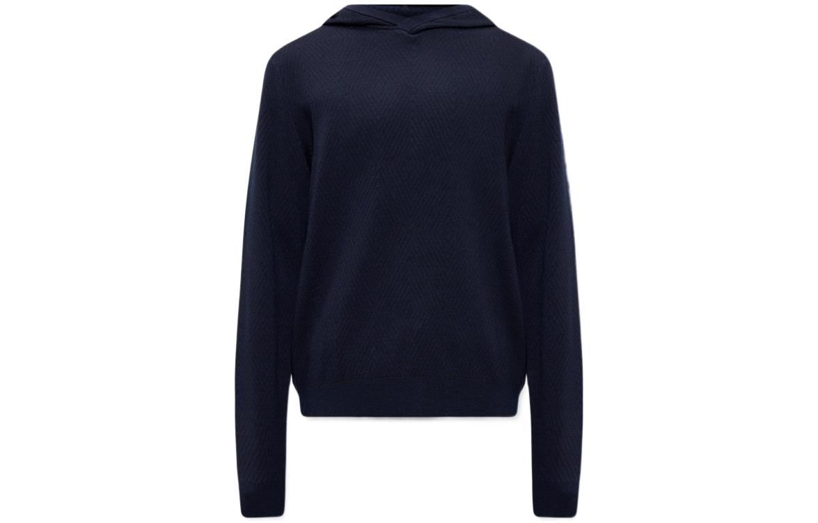 Emporio Armani FW22 Solid Navy Blue Hoodie Pullover Sweatshirt 6L1MXP-1MBUZ-F953