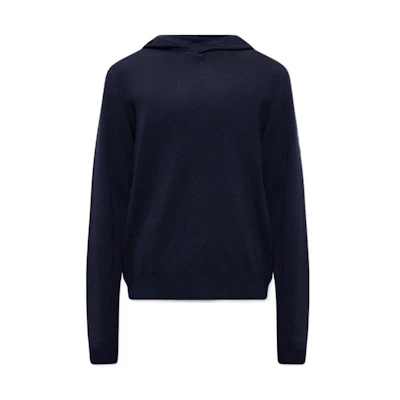 Emporio Armani FW22 Solid Navy Blue Hoodie Pullover Sweatshirt 6L1MXP-1MBUZ-F953