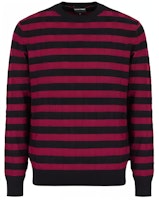 Emporio Armani FW22 Striped Crewneck Knit Sweater Black Red. 6L1MXN1-MBTZ1-F803 Emporio Armani FW22 Striped Crewneck Knit Sweater Black Red. 6L1MXN1-MBTZ1-F803