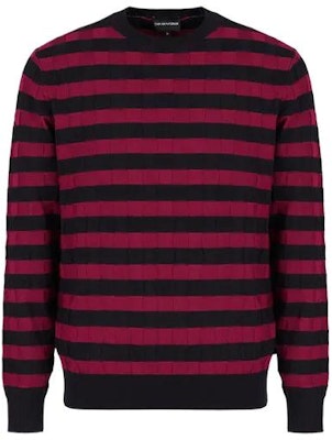 Emporio Armani FW22 Striped Crewneck Knit Sweater Black Red. 6L1MXN1-MBTZ1-F803 Order Emporio Armani FW22 Striped Crewneck Knit Sweater Black Red. 6L1MXN1-MBTZ1-F803