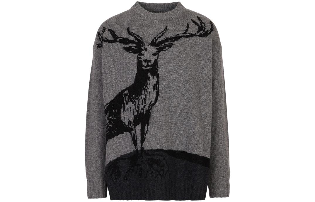 Emporio Armani FW22 Sustainable Elk Sweater Crewneck Pullover  Grey. 6L1MZA-1M5FZ-F618