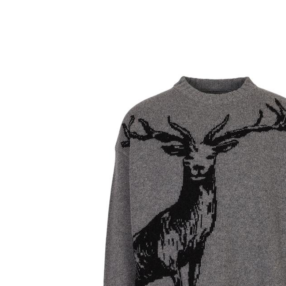 Details for Emporio Armani FW22 Sustainable Elk Sweater Crewneck Pullover  Grey. 6L1MZA-1M5FZ-F618