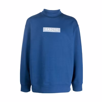 Emporio Armani FW22 Sustainable Letter Print Turtleneck Sweatshirt Blue Men 6L1M8E-1JSFZ-0936