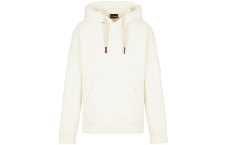 Emporio Armani FW22 White Hoodie Pullover Sweatshirt 6L1MB3-1JXDZ-0128