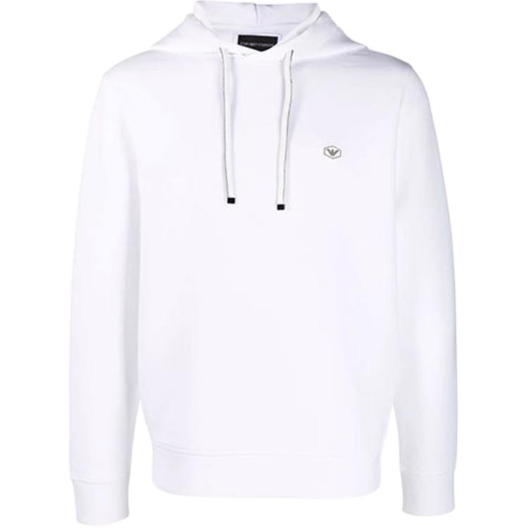 Emporio Armani FW22 White Solid Logo Patch Sweatshirt 8N1MD0-1JHSZ-0100