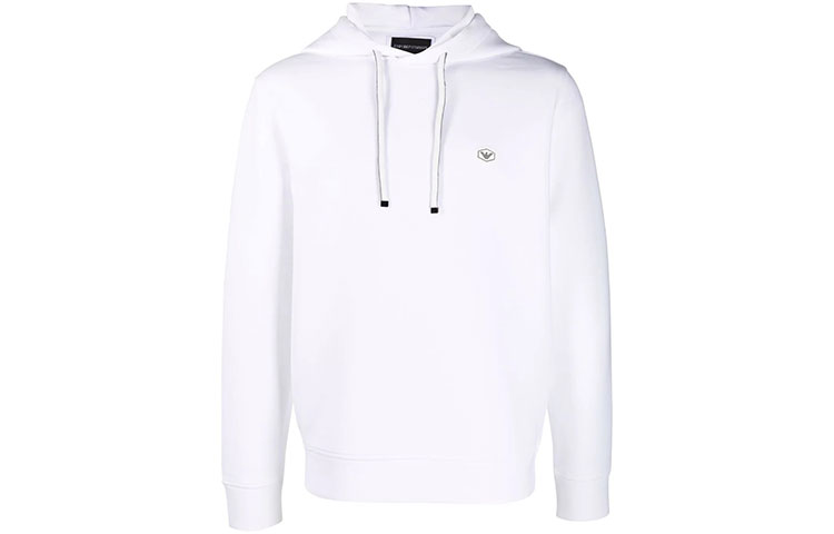 Order Emporio Armani FW22 白色徽标贴章卫衣 8N1MD0-1JHSZ-0100