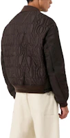 Shop Emporio Armani FW23 Army Green V-Neck Logo Print Zip-Up Bomber Jacket. 6R1B761-NIJZ1-05A6