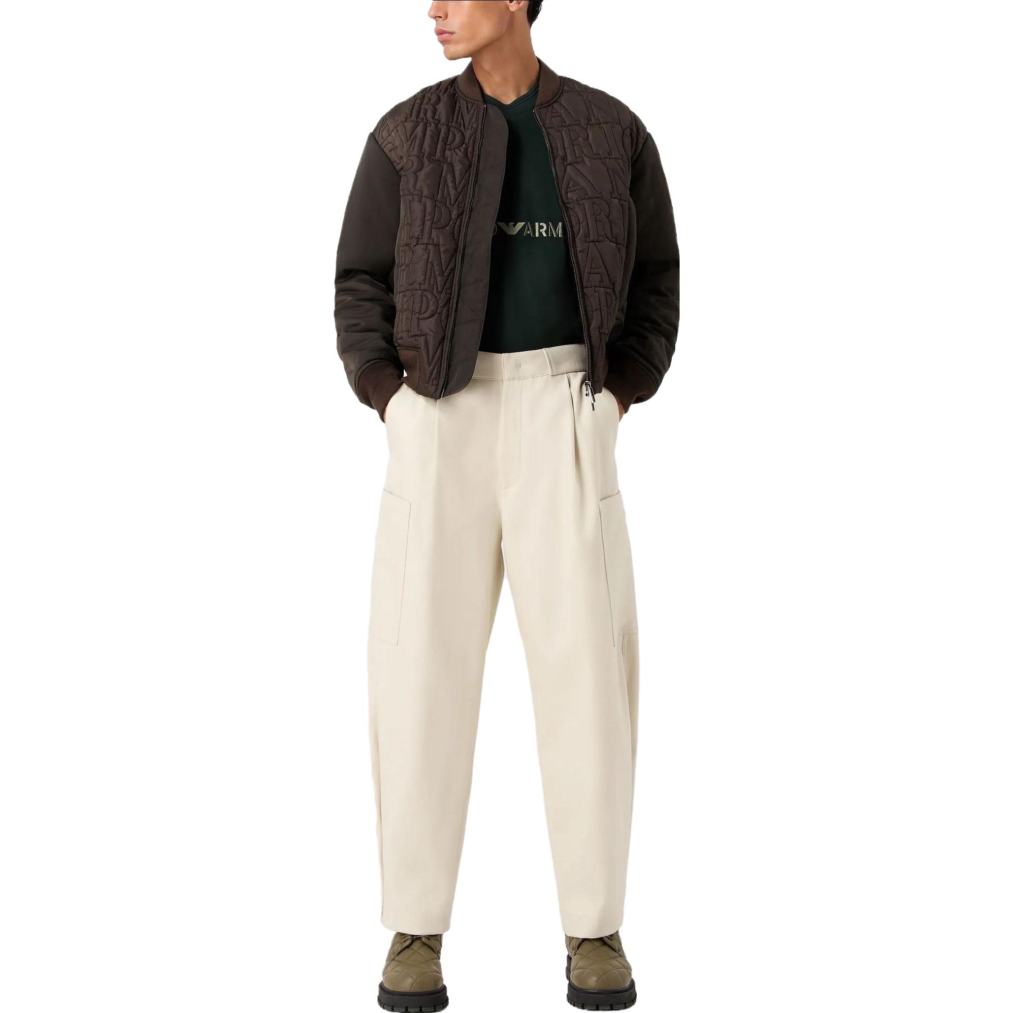 Purchase エンポリオアルマーニ FW23 アーミーグリーン Vネック ロゴ ジップアップ ボンバージャケット 6R1B761-NIJZ1-05A6