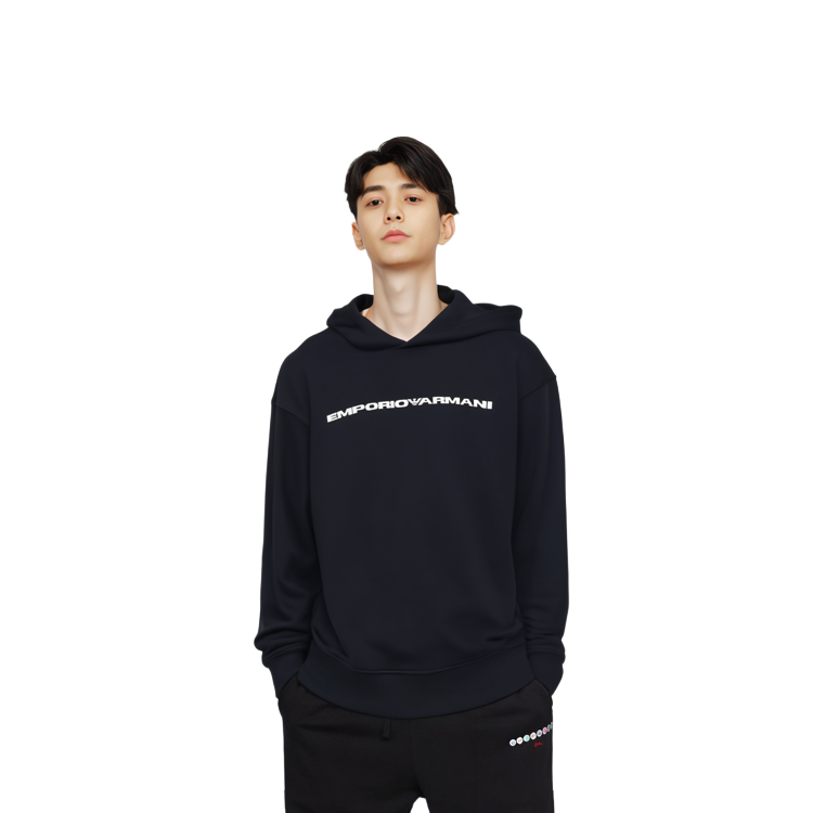 EMPORIO ARMANI FW23  Black Casual Hoodie Long Sleeve Sweatshirt. 8N1MM2-1JFHZ-0096 圖 4