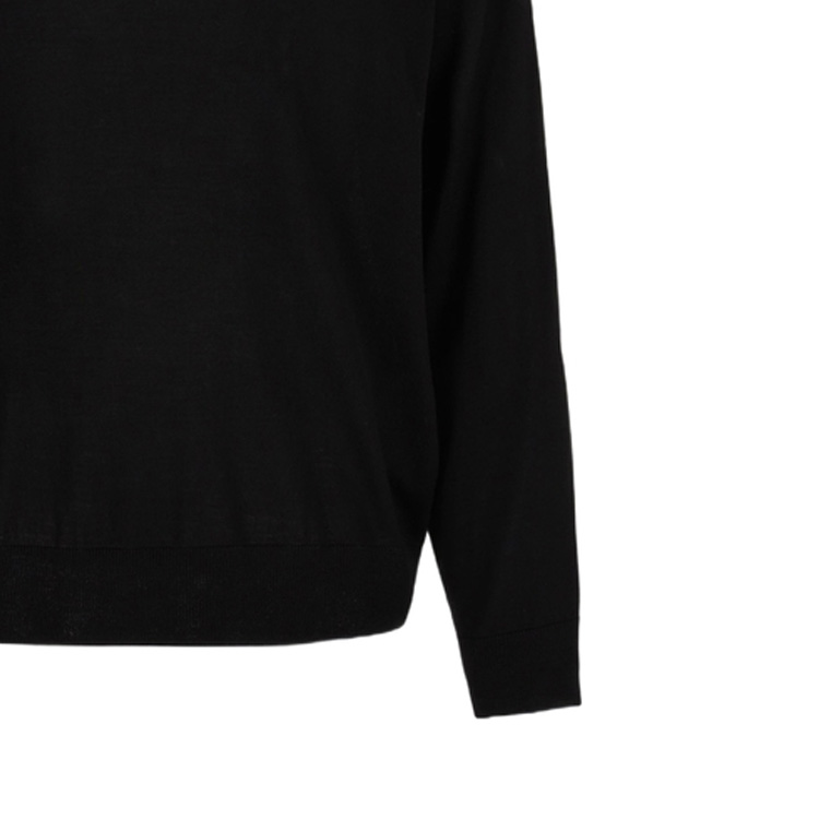 Cheap エンポリオ・アルマーニ FW23 ブラック クルーネック ニット セーター ストライプトリム付き 6R1MXG-1MNGZ-0999