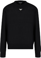 Emporio Armani FW23 Black Crewneck Sweater with Iconic Eagle Logo. 6R1MXG-1MNGZ-F008 Emporio Armani FW23 Black Crewneck Sweater with Iconic Eagle Logo. 6R1MXG-1MNGZ-F008