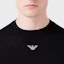 Lookbook Emporio Armani FW23 Sweater Hitam Crewneck Logo Ikonik Elang. 6R1MXG-1MNGZ-F008