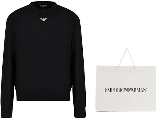 Emporio Armani FW23 Sweater Hitam Crewneck Logo Ikonik Elang. 6R1MXG-1MNGZ-F008 Purchase Emporio Armani FW23 Sweater Hitam Crewneck Logo Ikonik Elang. 6R1MXG-1MNGZ-F008