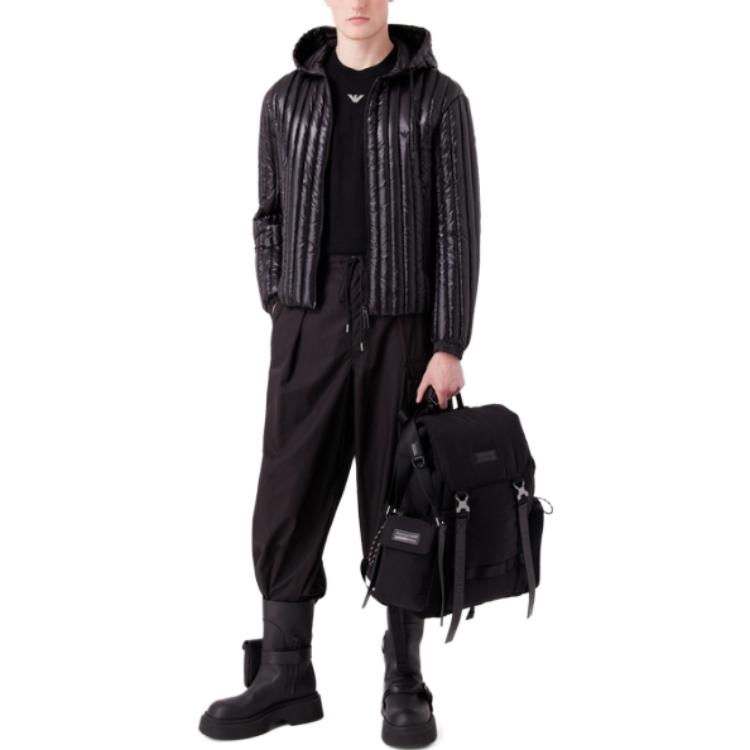 Cheap Emporio Armani FW23 Sweater Hitam Crewneck Logo Ikonik Elang. 6R1MXG-1MNGZ-F008