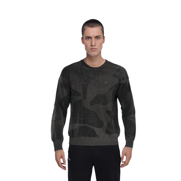 EMPORIO ARMANI FW23  Black Crewneck Sweater with Logo Embroidery. 6R1MXM-1MNHZ-0999 圖 5