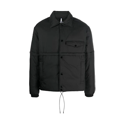Emporio Armani FW23 Black Down Jacket with Solid Lapel Button Design. 6R1BZ5-1NYOZ-0999