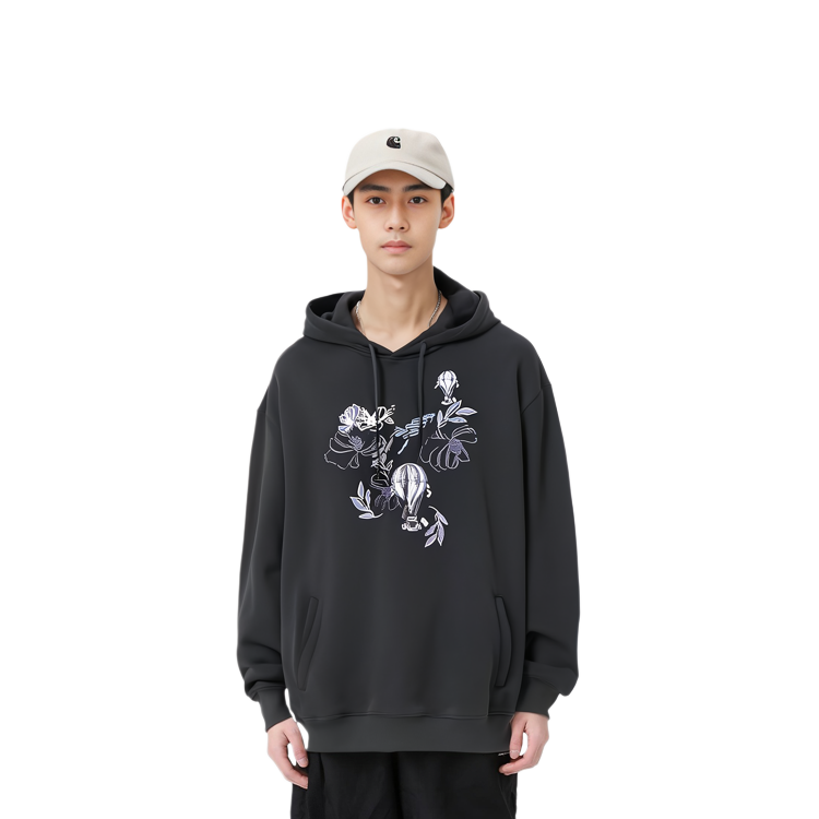 EMPORIO ARMANI FW23  Black Floral Embroidered Hoodie. 6R1M8P-1J7DZ-0042 圖 4