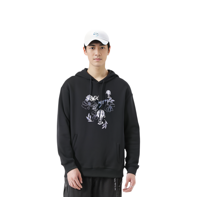 EMPORIO ARMANI FW23  Black Floral Embroidered Hoodie. 6R1M8P-1J7DZ-0042 圖 5