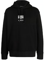 EMPORIO ARMANI FW23 Black Hoodie with Letter Print Design. 6R1MCN-1JWPZ-0999 EMPORIO ARMANI FW23 Black Hoodie with Letter Print Design. 6R1MCN-1JWPZ-0999