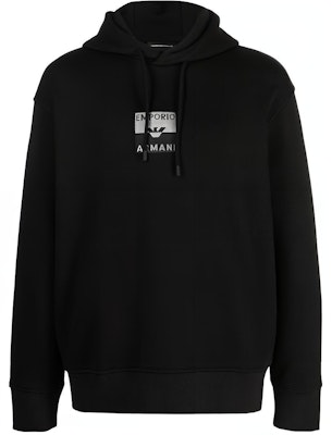 EMPORIO ARMANI FW23 Black Hoodie with Letter Print Design. 6R1MCN-1JWPZ-0999 Buy EMPORIO ARMANI FW23 Black Hoodie with Letter Print Design. 6R1MCN-1JWPZ-0999