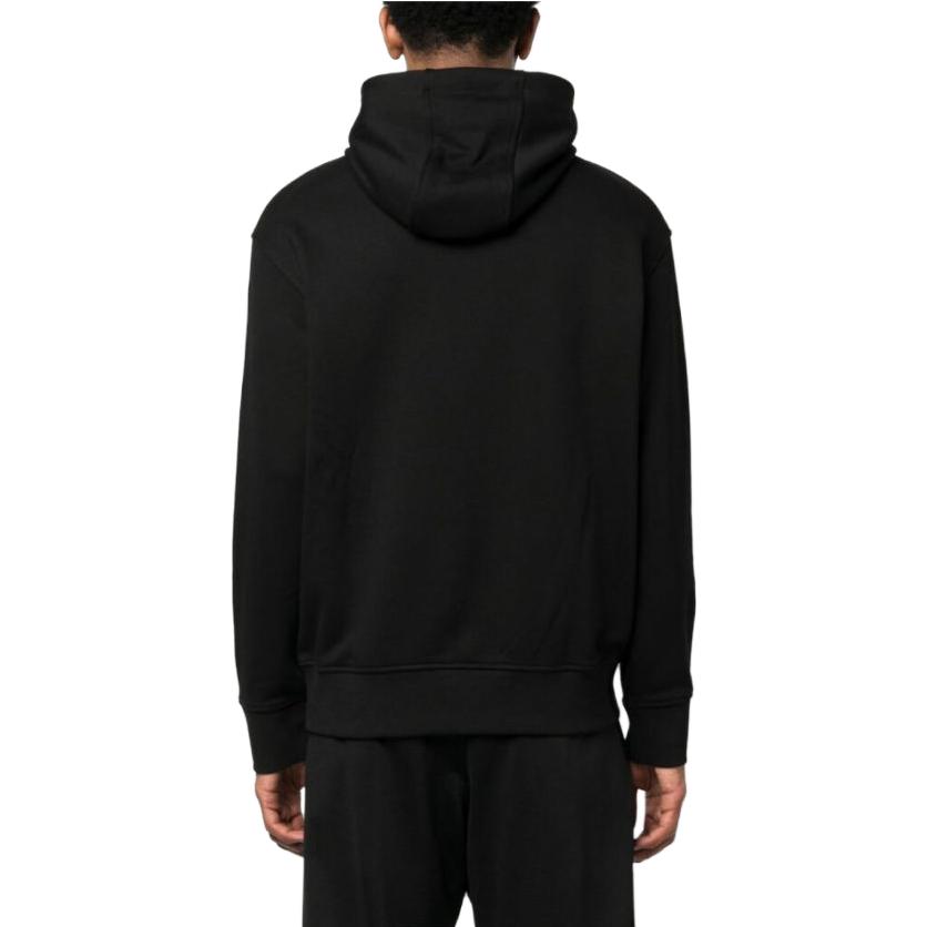 Shop EMPORIO ARMANI FW23  Black Hoodie with Letter Print Design. 6R1MCN-1JWPZ-0999